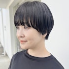 大人マッシュショート ブルーブラック