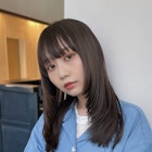 ミディアムレイヤー/ハッシュカット/アッシュブラウン