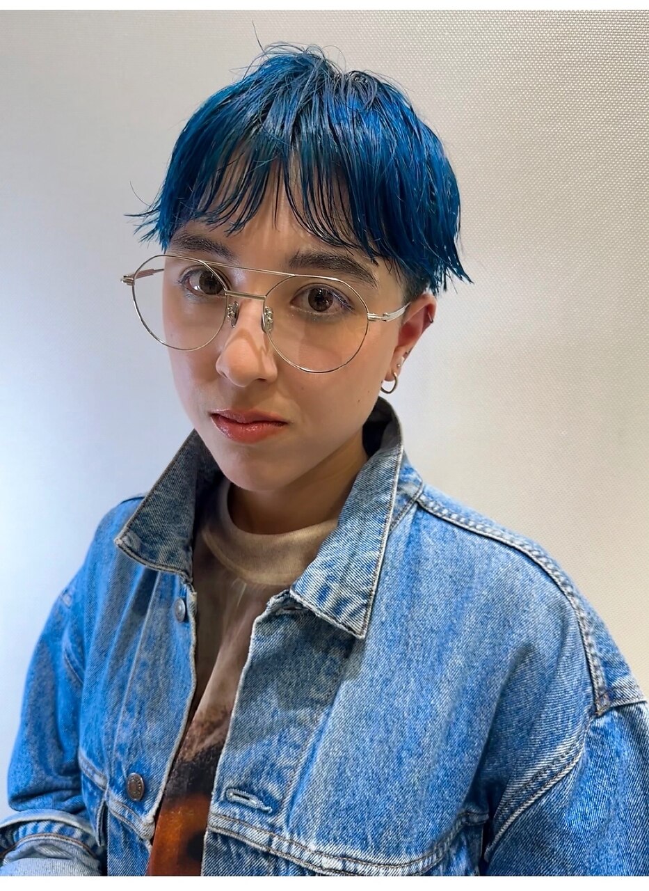 ベリショ　簡単スタイリング　Blue color