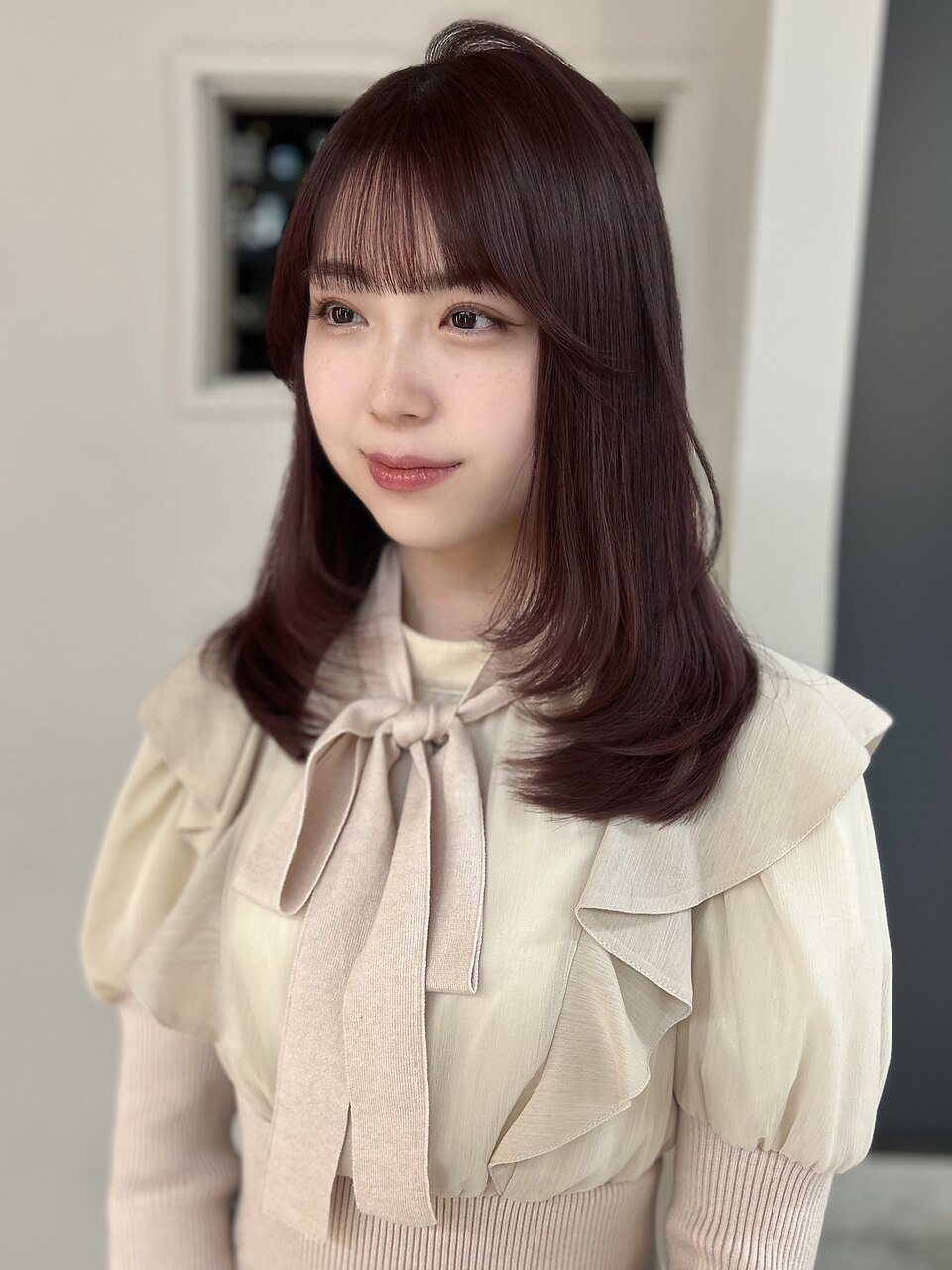 [votanふうか]ピンクラベンダー/レイヤー/顔周り/天神韓国ヘア