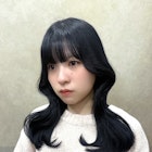 レイヤーカット/ブルーブラック/ブリーチなし/韓国風