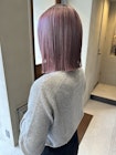 切りっぱなしボブ　ソフトピンク　髪質改善　ストレート　西田