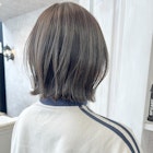 福山市美容室Caary透明感オリーブグレージュカラーボブ