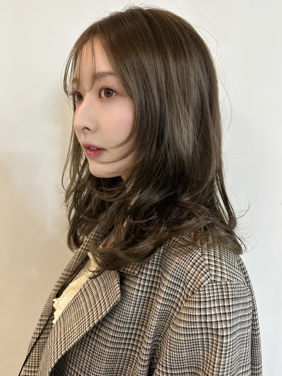 ☆ブリーチなしダブルカラー オリーブ オリーブベージュ ボブ