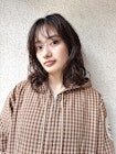 ミディアムパーマ大きめカールパーマゆるめニュアンスパーマ