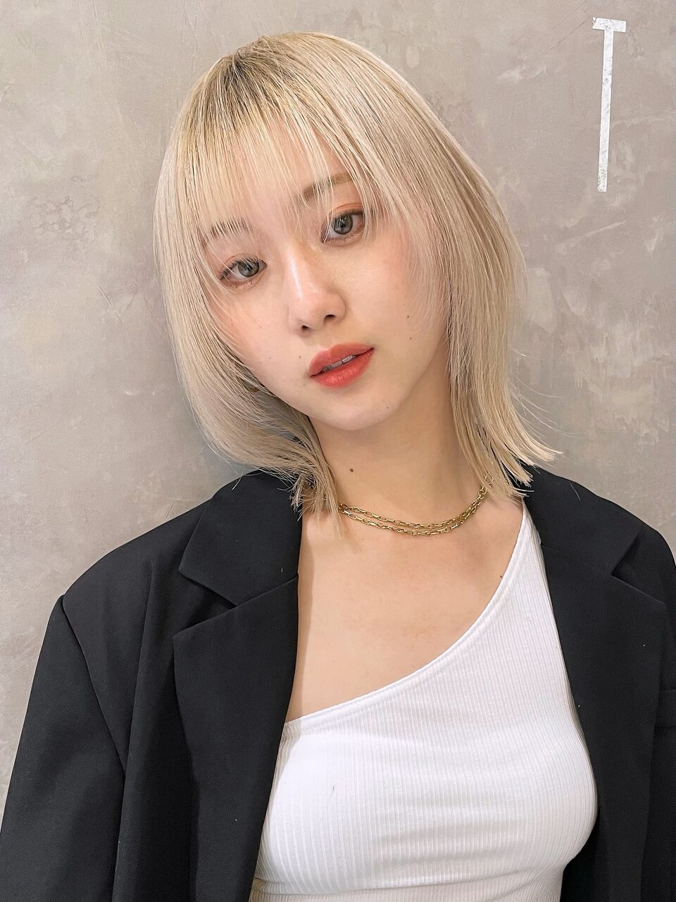 韓国へア サイドバングをフェイスレイヤーで垢抜けヘアに M0201