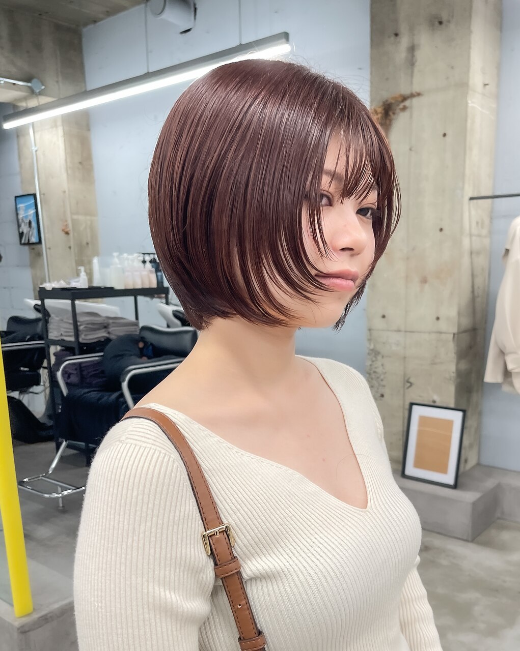 ピンクラベンダーのショートレイヤー