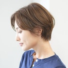 前下がりショート・ボブ/パーマ/前髪なし/30代/40代/50代/長め