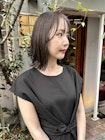 島田/くすみベージュ 髪質改善 ブリーチ無し サイドバング 大人