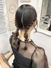 結婚式お呼ばれヘアアレン���タイトツイン編みおろし