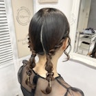 結婚式お呼ばれヘアアレン���タイトツイン編みおろし