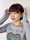 ワインレッド×ワイドバング