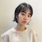 切りっぱなし黒髪ボブ#黒髪#ボブルフ#小顔#ネビージュ#ワンレン