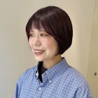 ボルドーカラー×ショートボブ