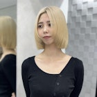 ホワイトベージュ/ボブ/レイヤーカット/ボブレイヤー/韓国ヘア