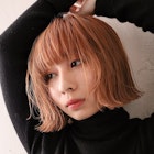 *切りっぱなし外ハネボブ×ハイトーンオレンジベージュ*
