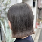 髪質改善20代30代 暗髪グレージュ切りっぱなしボブ 京都烏丸