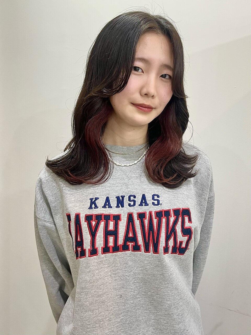 結んで隠せるインナーカラー チェリーレッド 表参道