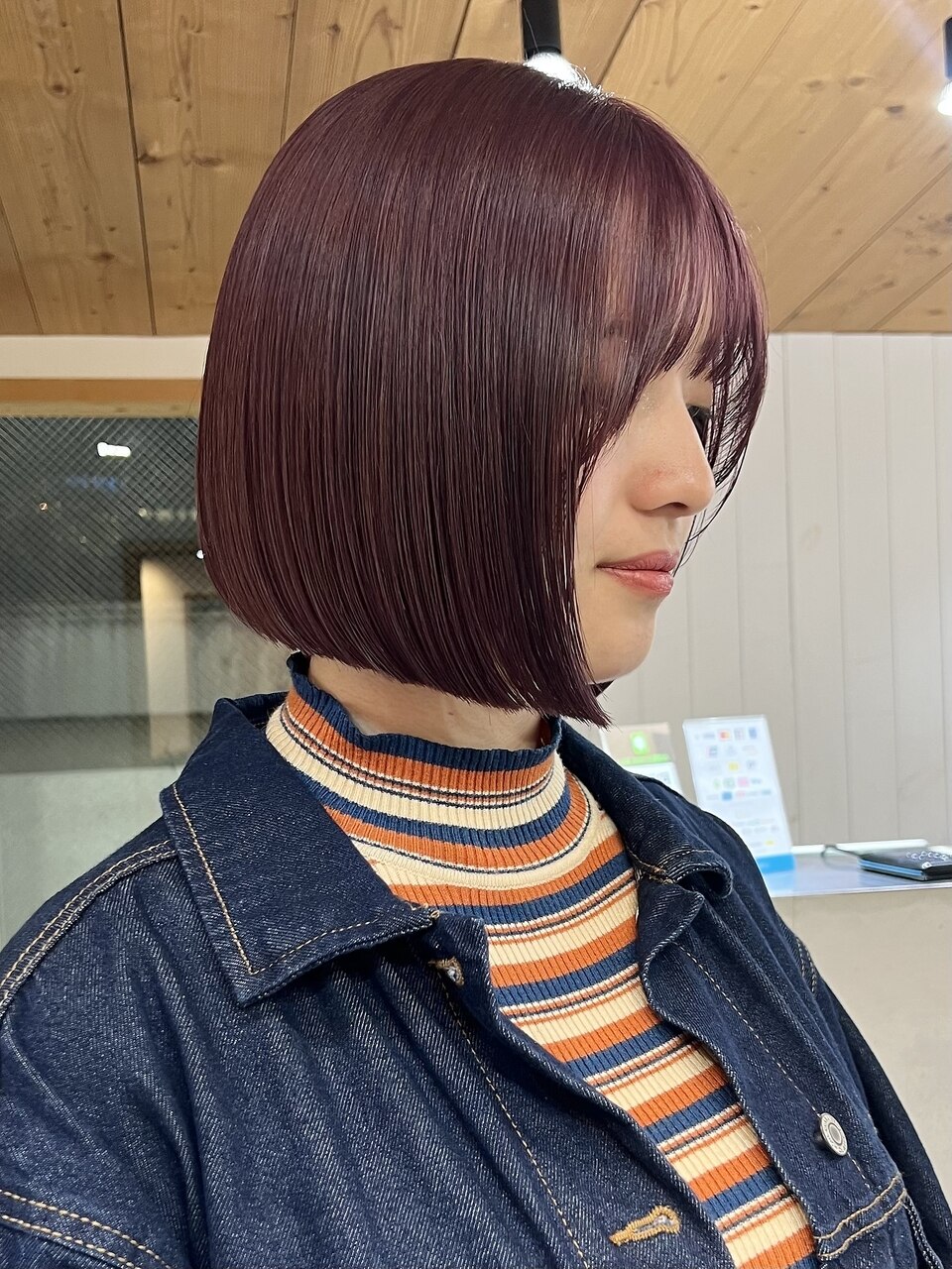 ブリーチありダブルカラー/ピンクラベンダー/ボブ