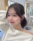 薄め顔まわりレイヤーカット　くびれヘア韓国ヘア後れ毛銀座
