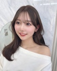 薄め顔まわりレイヤーカット　くびれヘア韓国ヘア後れ毛銀座