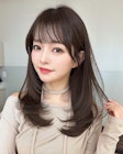 大人可愛い韓国レイヤー　顔まわりカット前髪似合わせ小顔ヘア