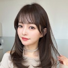 大人可愛い韓国レイヤー 顔まわりカット前髪似合わせ小顔ヘア