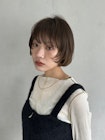 【ブリーチなしのダブルカラー】オリーブベージュ+ミニボブ