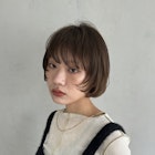 【ブリーチなしのダブルカラー】オリーブベージュ+ミニボブ