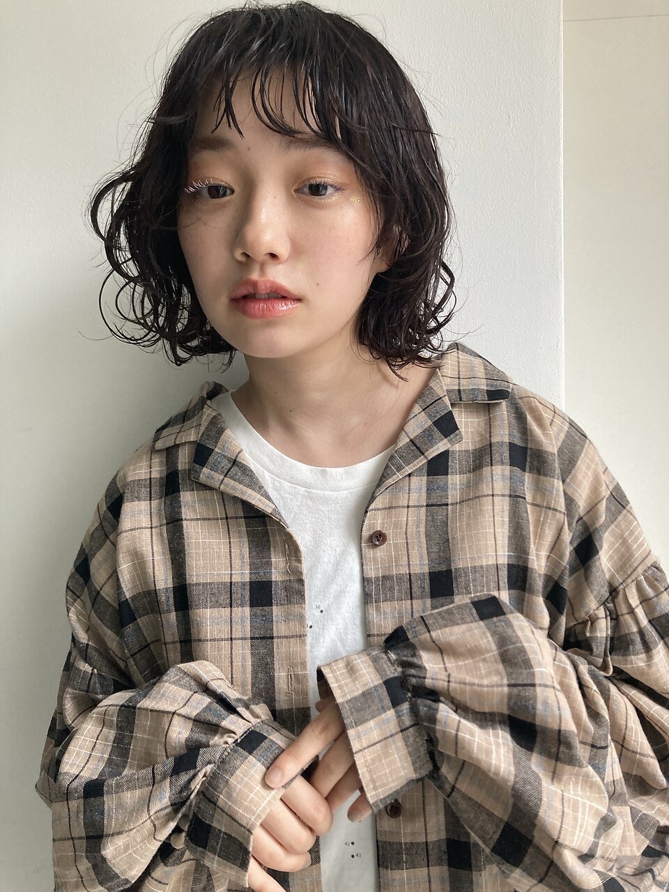 無造作パーマ_顔まわりレイヤーボブ_活性ケラチン_ミニボブ