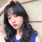 【Blanc】レイヤーカット_ニュアンスパーマ_黒髪セミロング