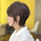 大人ショートボブ+ニュアンスパーマ+生コラーゲンTR