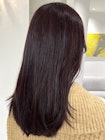 チェリーブラウン春カラーピンクヘアーレイヤーカット前髪カット