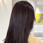 チェリーブラウン春カラーピンクヘアーレイヤーカット前髪カット