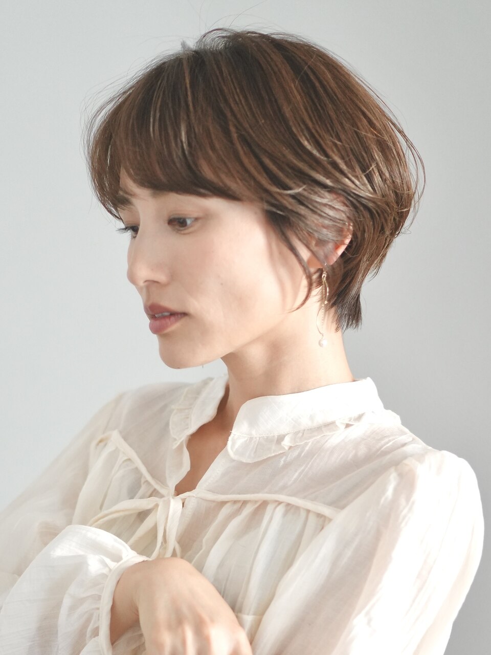 前下がりショート・ボブ/絶壁解消/前髪あり/20代/30代/外ハネ