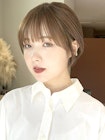 丸みショートマッシュショートコンパクトショート前髪あり透明感