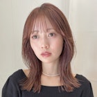 外ハネ ミディアムレイヤー ピンクベージュ 春夏ヘア