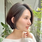 前髪長めの前下がりくびれショートボブ青山表参道