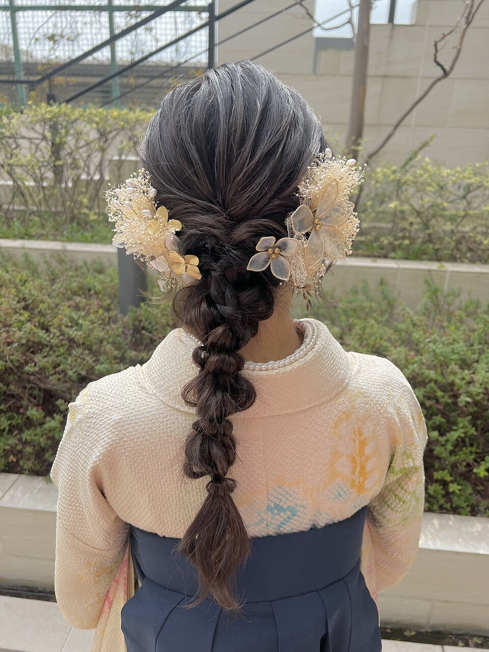 あみおろし　ロングヘアアレンジ　着物に合うヘアセット