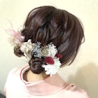 卒業式ヘアアレンジ、袴着付け ツインお団子