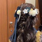 ハーフアップ×編みおろし