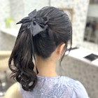 ポニーテール×リボン/参列ヘア/アップヘア/ヘアアレンジ/鎌倉