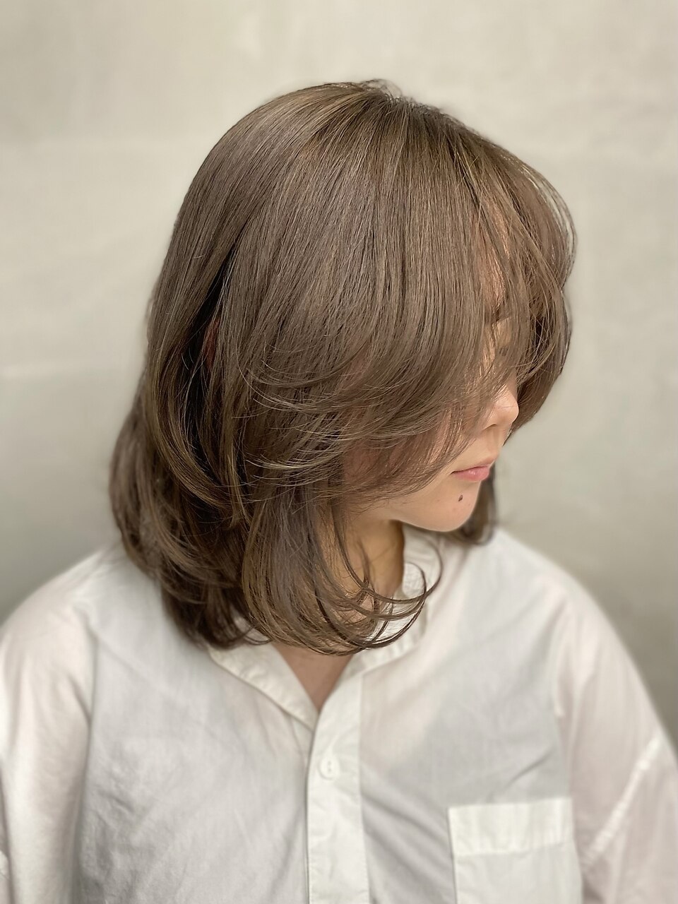ブリーチなしミントグレージュミニウルフイメチェン20代30代