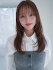 ANGELICA  ヘーゼルベージュ 顔まわりレイヤー シースルーバング