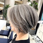 大人ショートボブ/白髪ぼかし/ハイライト/武蔵小杉/自由が丘