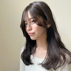 顔まわりレイヤー ブラウンカラー 卵型