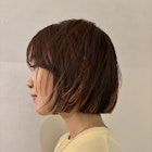 ミニボブ/デザインカラー/オレンジカラー/暖色カラー