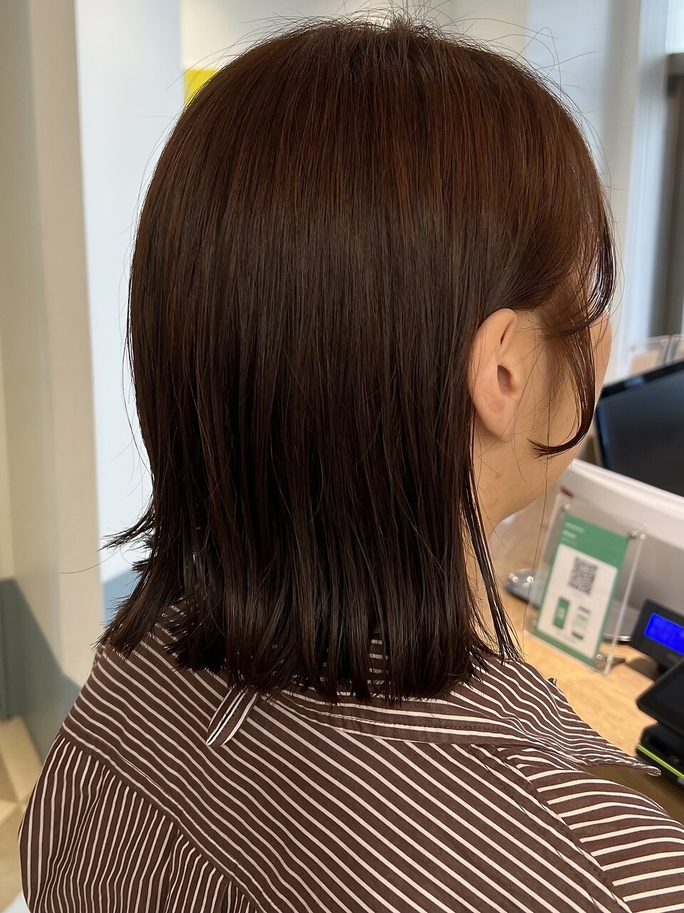 外はねボブ耳掛けボブ顎下ボブカッパーブラウン楽チンヘア銀座