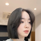 透明感グレージュ韓国ボブ