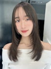 顔周りレイヤーミディアム美髪前髪カット_F0017